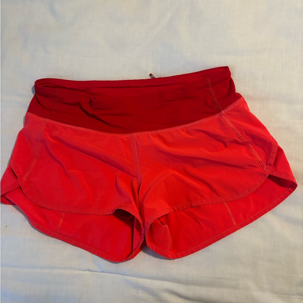 Lulu Lemon Coral Colored Running Shorts